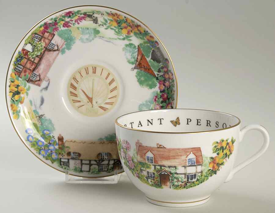 Very Important Person Cup & Saucer Gardening Cup & Saucer - No Box by Royal Worcester-1
