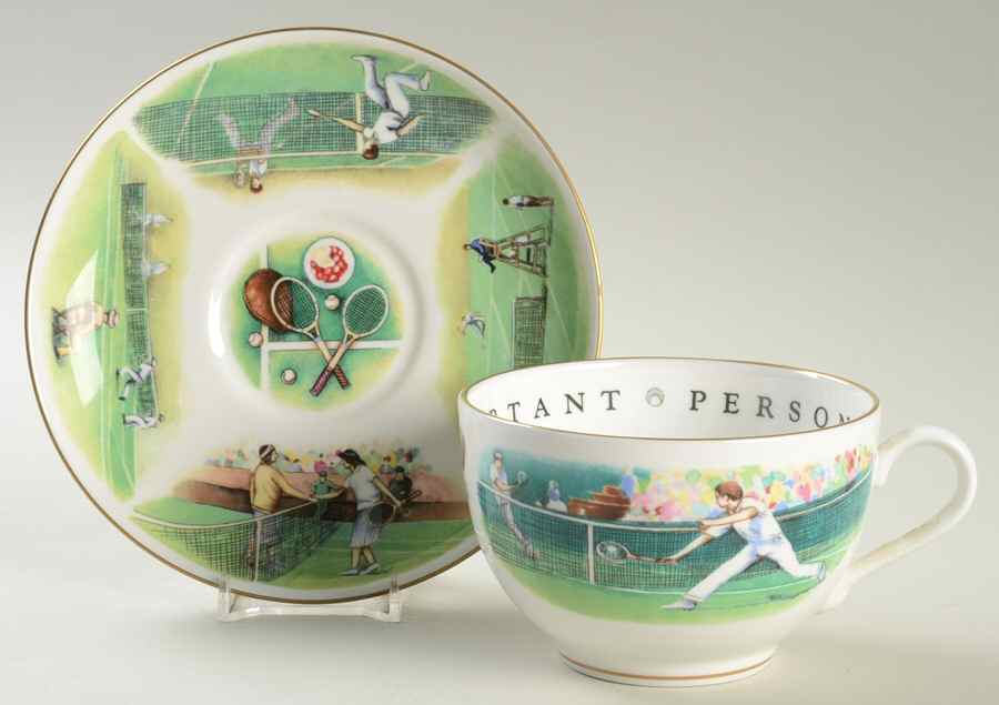 Very Important Person Cup & Saucer Tennis Cup & Saucer - No Box by Royal Worcester-1