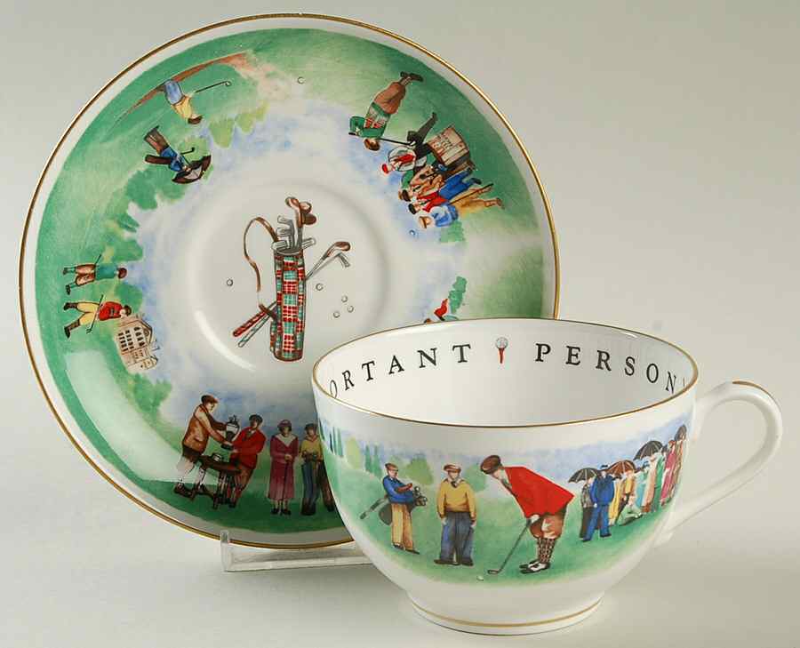 Very Important Person Cup & Saucer Hole In One-Golf-Cup & Saucer - Boxed by Royal Worcester-1