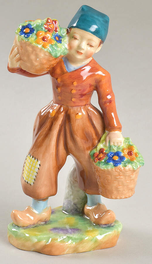 Royal Worcester Figurine Dutch Boy-Orange Jacket - No Box by Royal Worcester-1