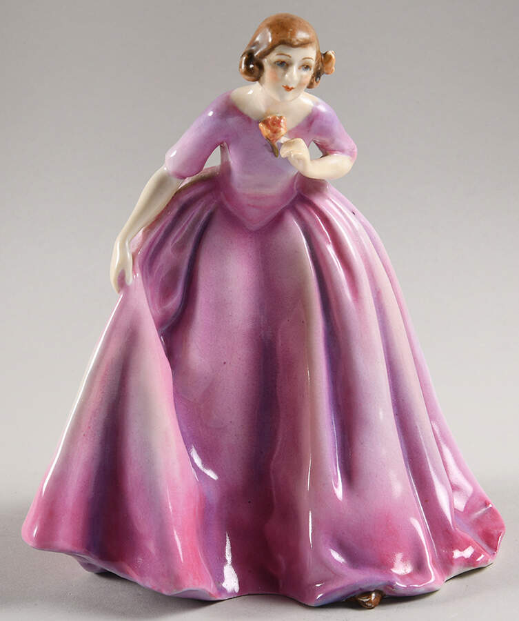 Royal Worcester Figurine The Duchess Dress-Hand Beneath Rose - No Box by Royal Worcester-1
