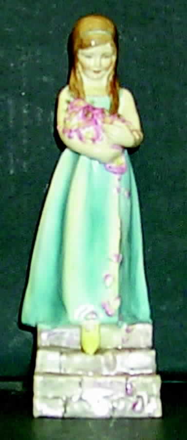 Royal Worcester Figurine Bridesmaid-Blue Dress;Yellow Shoe - No Box by Royal Worcester-1