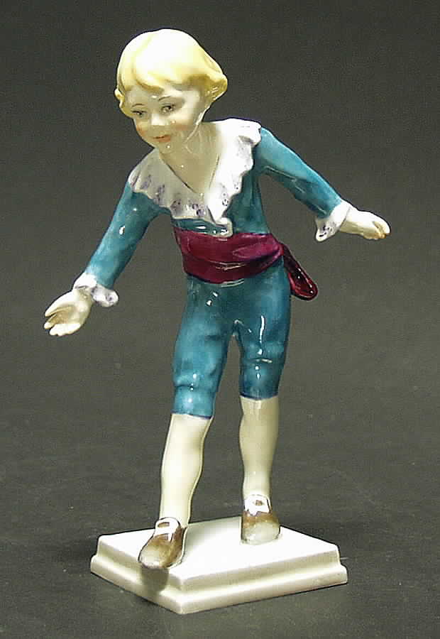Royal Worcester Figurine The Bow-Turquoise Suit - No Box by Royal Worcester-1