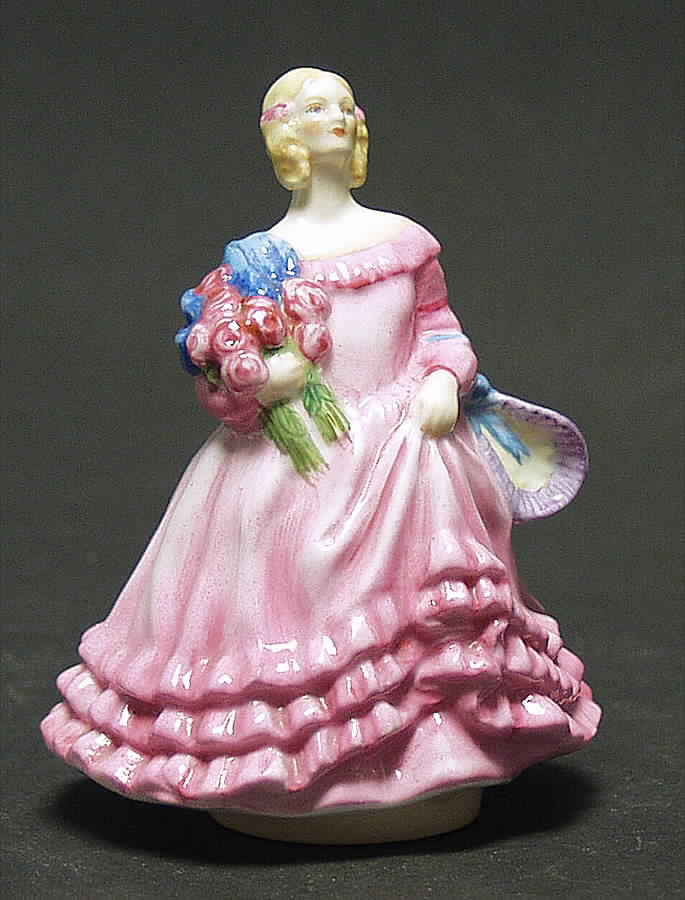 Royal Worcester Figurine June-Pink Dress, Lilac Bonnet - No Box 42 by Royal Worcester-1