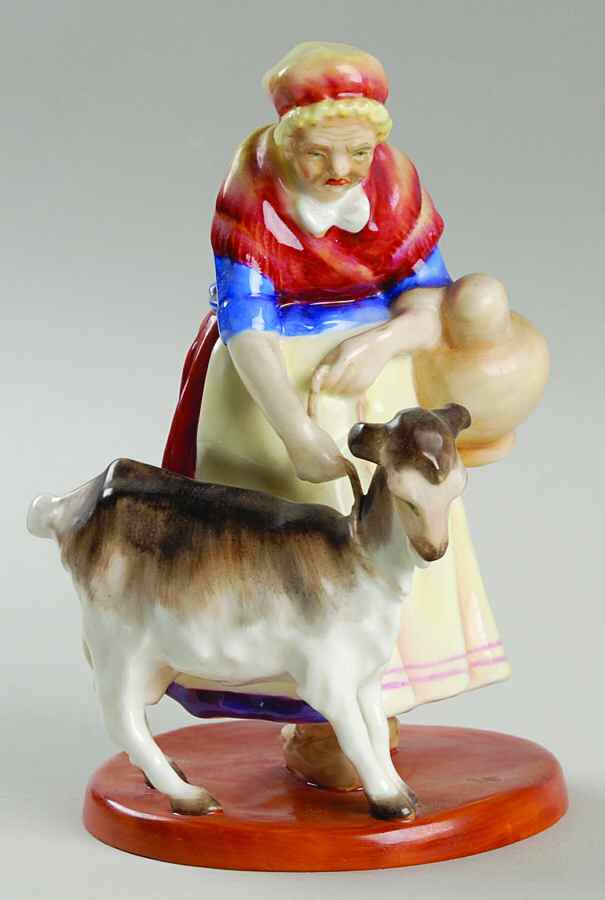 Royal Worcester Figurine The Old Goat Woman - No Box by Royal Worcester-1
