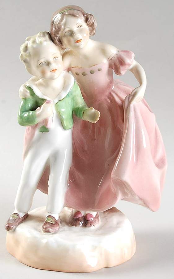 Royal Worcester Figurine Sister-Pink Dress - No Box by Royal Worcester-1