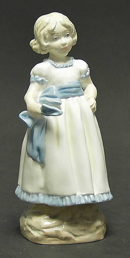 Days of The Week #2 Monday Girl-White Dress/Rock Base - Boxed by Royal Worcester-1