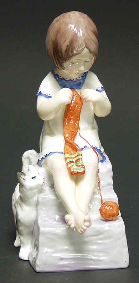 Days of The Week #2 Saturday Girl-White Dress/Red Wool - Boxed by Royal Worcester-1