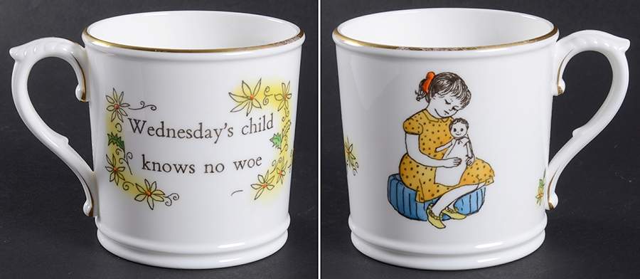Days of The Week-Mug Wednesday-Girl - No Box by Royal Worcester-1