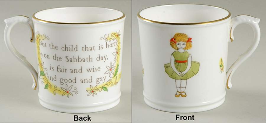 Days of The Week-Mug Sunday-Girl - Boxed by Royal Worcester-1