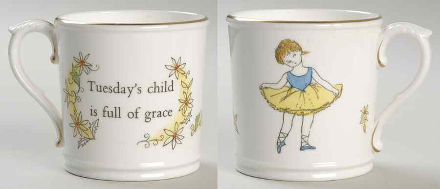 Days of The Week-Mug Tuesday-Girl - No Box by Royal Worcester-1