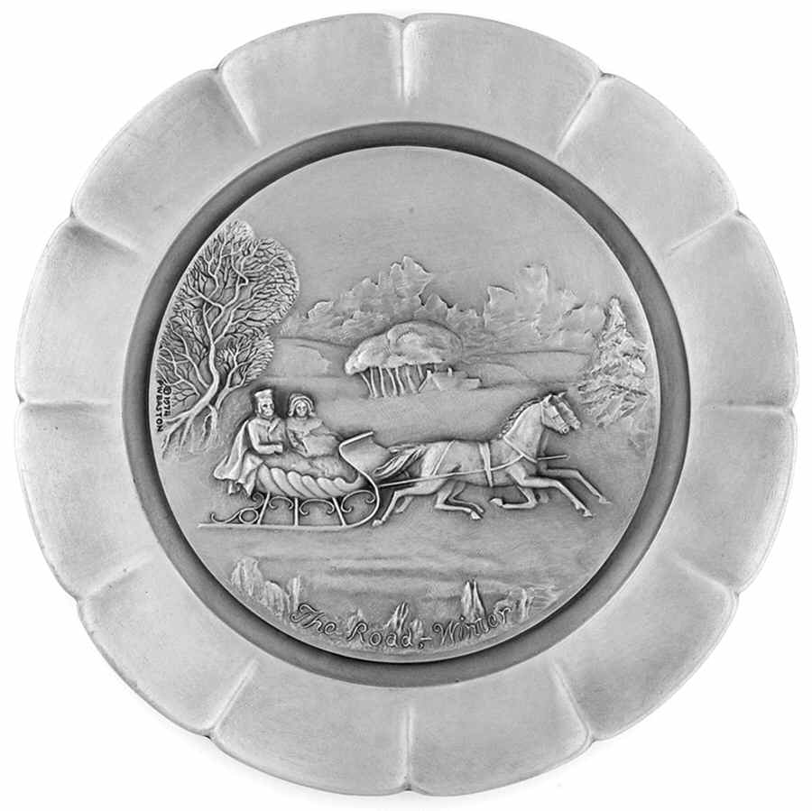 Currier & Ives The Road- Winter - No Box by Royal Worcester-1