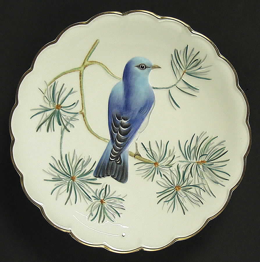 The Birds of Dorothy Doughty Mountain Bluebird And Pine - Boxed by Royal Worcester-1