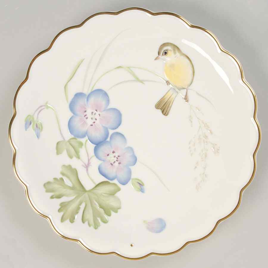 The Birds of Dorothy Doughty Willow Warbler And Cranes Bill - Boxed by Royal Worcester-1