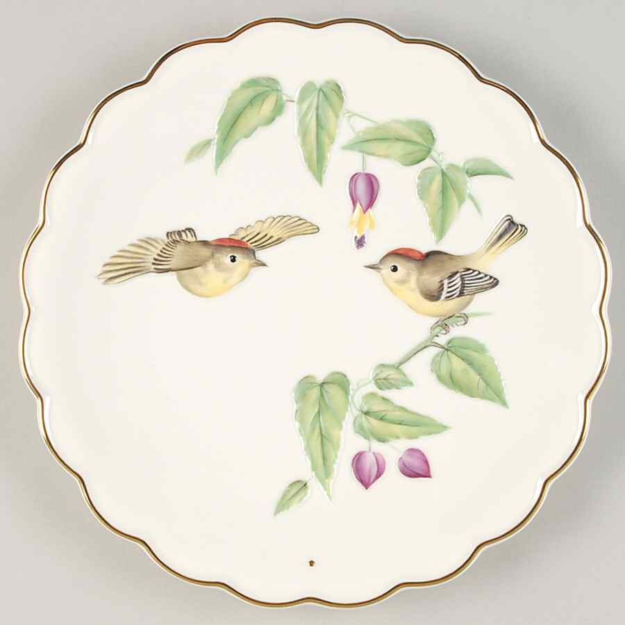 The Birds of Dorothy Doughty Ruby-Crowned Kinglets And Abutilon - No Box by Royal Worcester-1