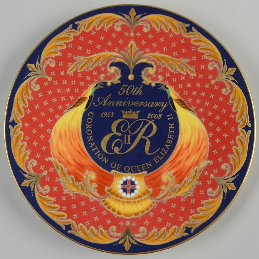 Royal Worcester Royalty Giftware Elizabeth Ii 50th Ann Cornoation Plate - With Box by Royal Worcester-1