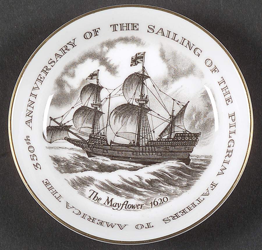 Mayflower 350th Anniversary Mayflower 350th Ann Coaster - Boxed by Royal Worcester-1