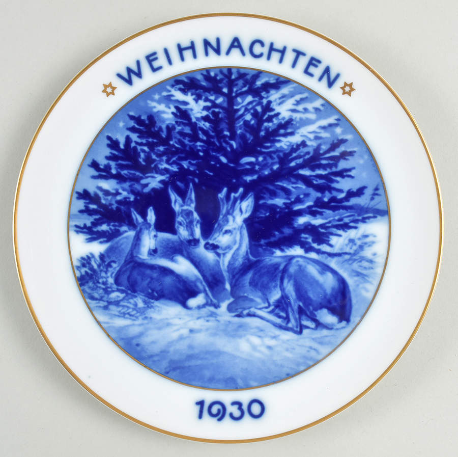 Rosenthal Christmas Plate Group Of Deer Under Pines - No Box by Rosenthal - Continental-1