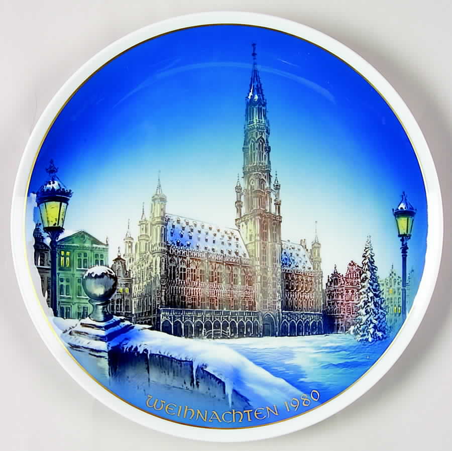 Classic Rose Christmas Brussels Market Place And Town Hall - No Box by Rosenthal - Continental-1