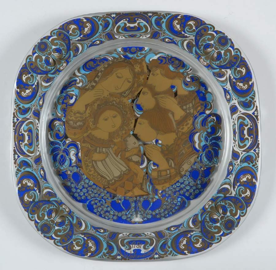 Wiinblad Christmas Plate-Crystal Adoration Of The Shepherds - Boxed by Rosenthal-1