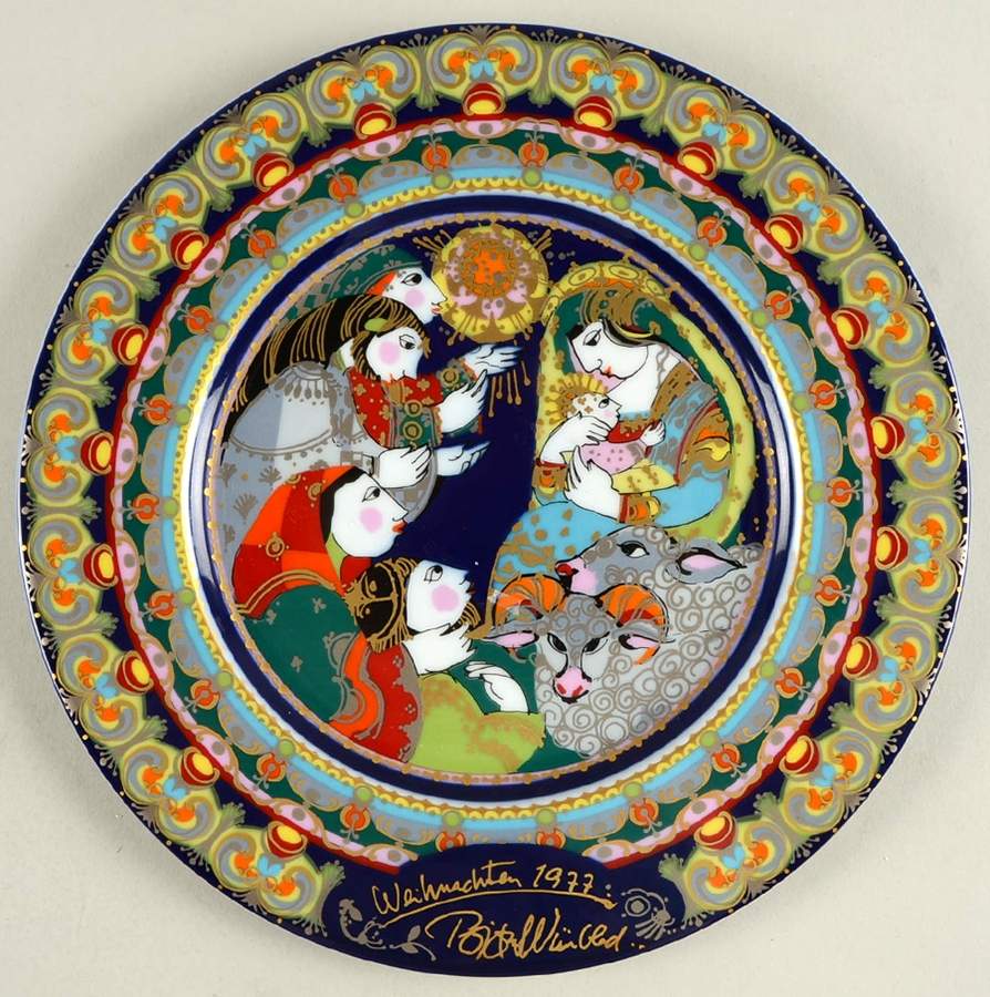 Bjorn Wiinblad Christmas Plate Adoration Of The Shepherds - Boxed by Rosenthal - Continental-1