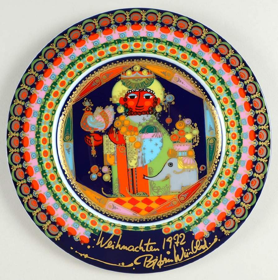 Bjorn Wiinblad Christmas Plate Holy King Caspar - Boxed by Rosenthal - Continental-1