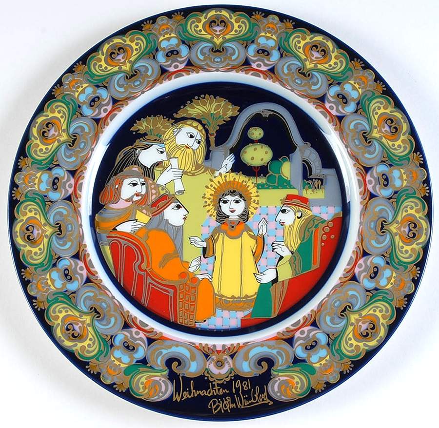 Bjorn Wiinblad Christmas Plate Christ Child Visits Temple - No Box by Rosenthal - Continental-1