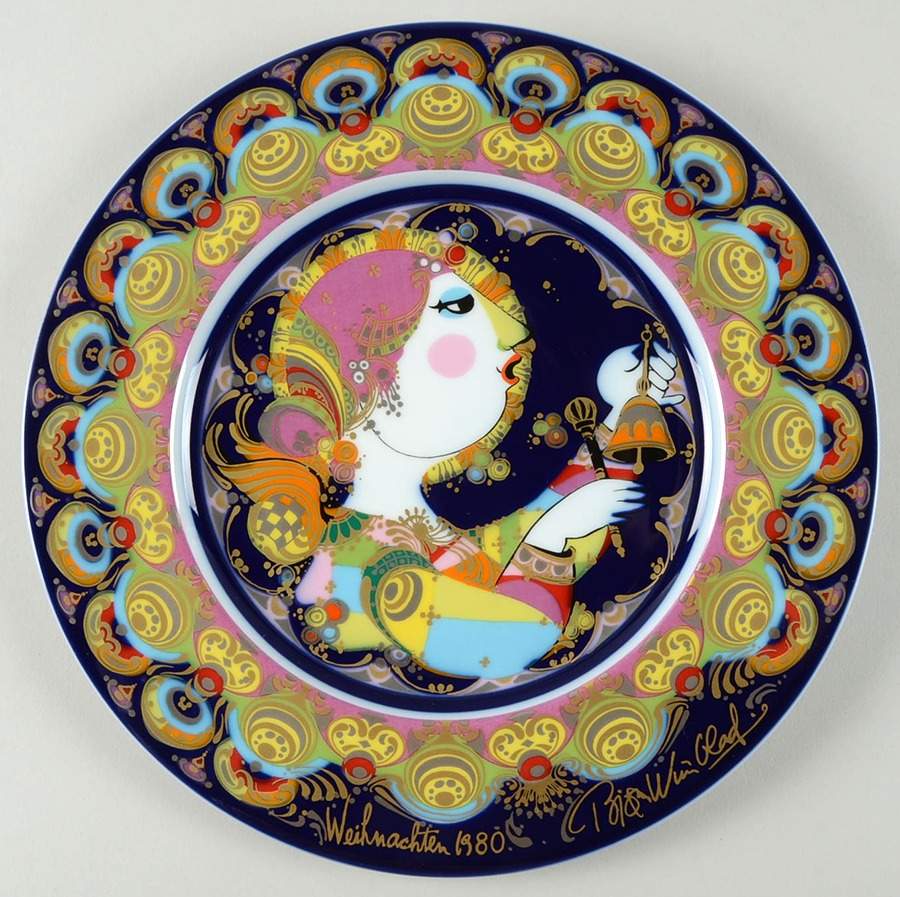 Bjorn Wiinblad Christmas Plate Angel With Glockenspiel - Boxed by Rosenthal - Continental-1