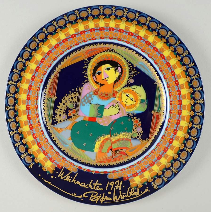Bjorn Wiinblad Christmas Plate Maria With Child  - No Box by Rosenthal - Continental-1