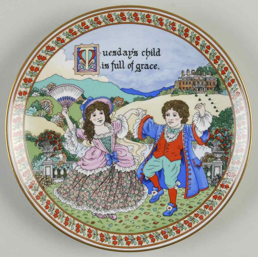 Birthday-Plate Tuesday's Child - Boxed by Royal Worcester-1