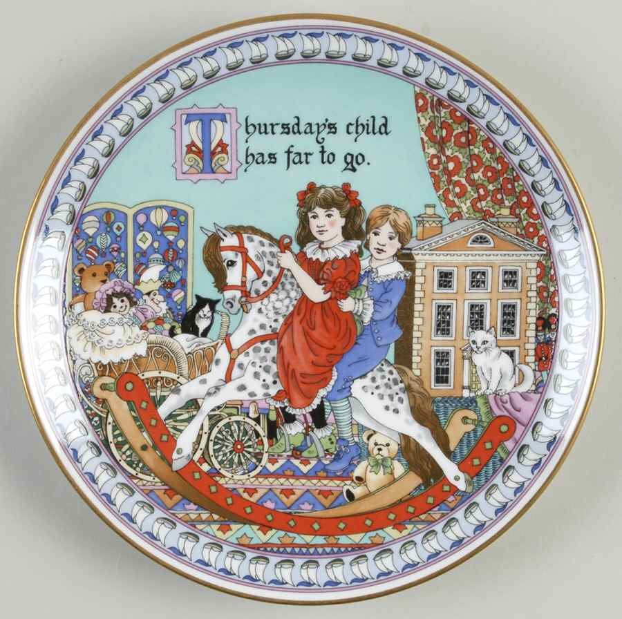 Birthday-Plate Thursday's Child - Boxed by Royal Worcester-1