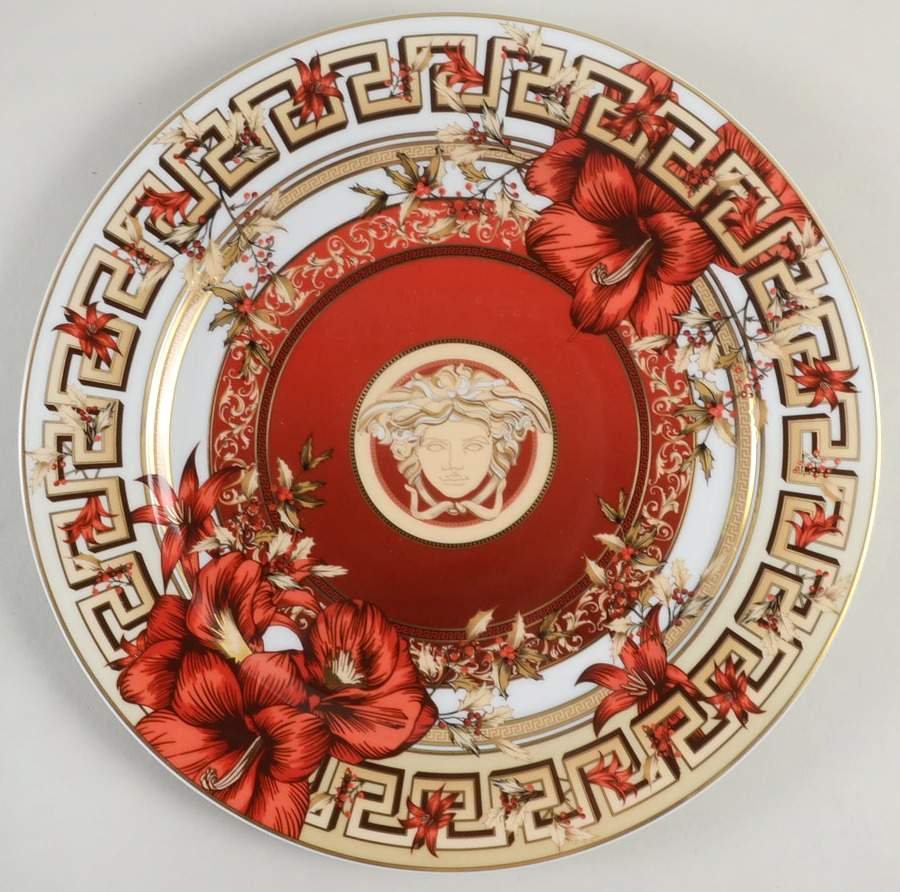Versace Christmas Plates Christmas Blooms - Boxed by Rosenthal - Continental-1