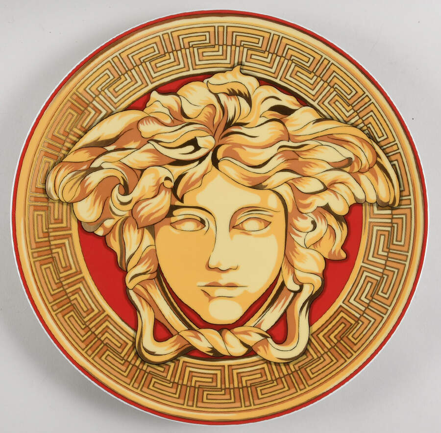 Versace Christmas Plates Medusa  Amplifed Gold Coin - Boxed by Rosenthal - Continental-1