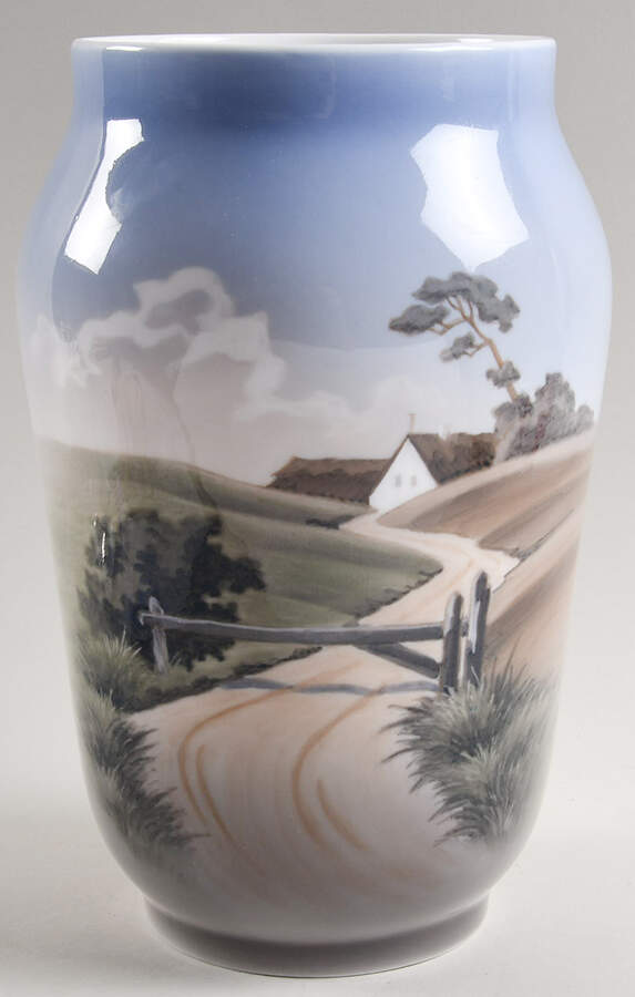 Royal Copenhagen Vase Landscape Country Cottage Vase - No Box by Royal Copenhagen-1