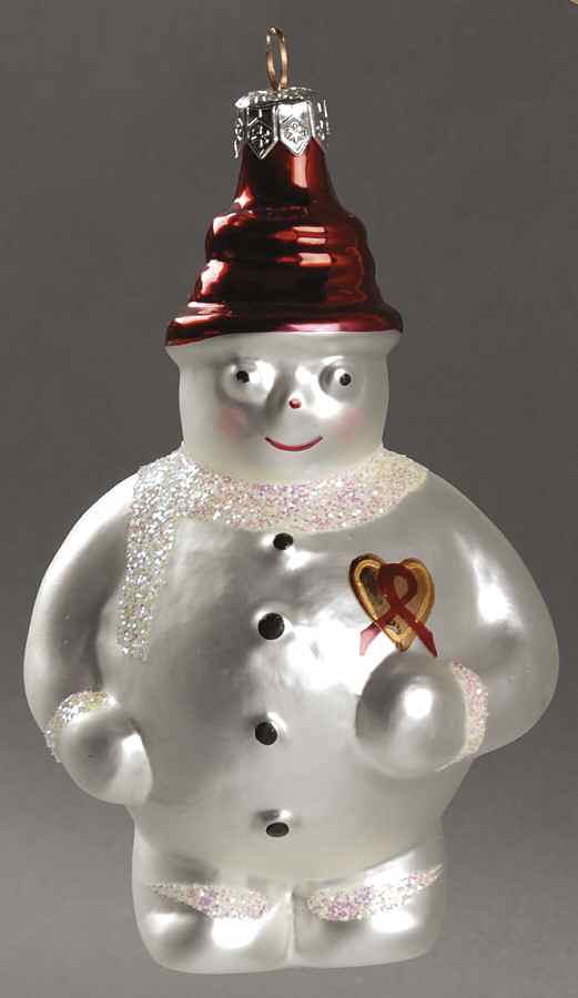 AIDS Awareness Frosty Cares - Boxed by Christopher Radko-1