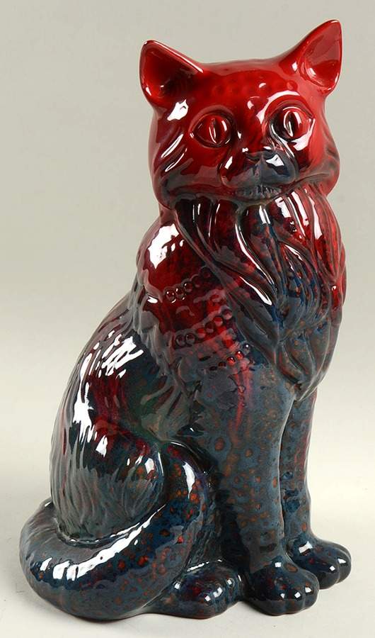 Flambe Cat Seated-Style Two - No Box by Royal Doulton-1