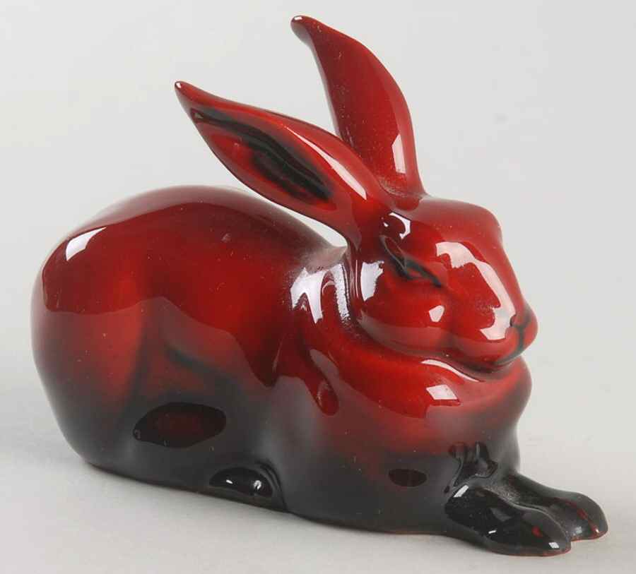 Flambe Hare Crouching - No Box by Royal Doulton-1