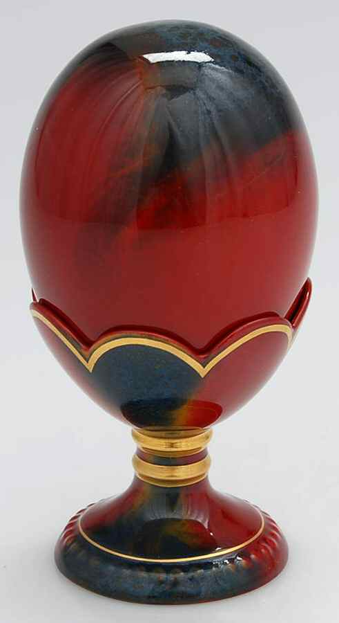 Flambe Red Flambe Egg With Stand - Boxed by Royal Doulton-1