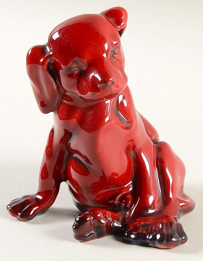 Flambe Puppy Seated - Boxed by Royal Doulton-1