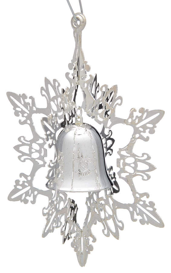 Snowflake & Bell Ornament Silverplate - Boxed by Reed & Barton-1