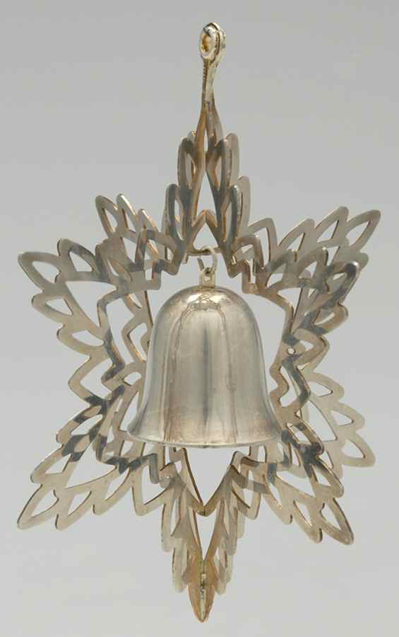 Snowflake & Bell Ornament Silverplate - Boxed by Reed & Barton-1