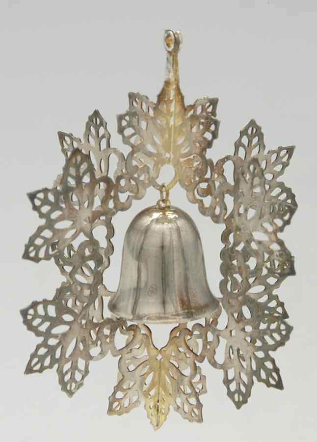 Snowflake & Bell Ornament Silverplate - Boxed by Reed & Barton-1