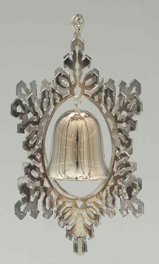 Snowflake & Bell Ornament Silverplate - Boxed by Reed & Barton-1