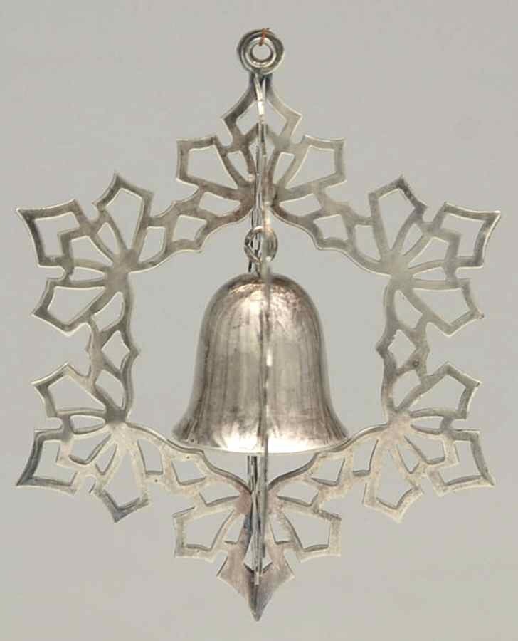 Snowflake & Bell Ornament Silverplate - No Box by Reed & Barton-1