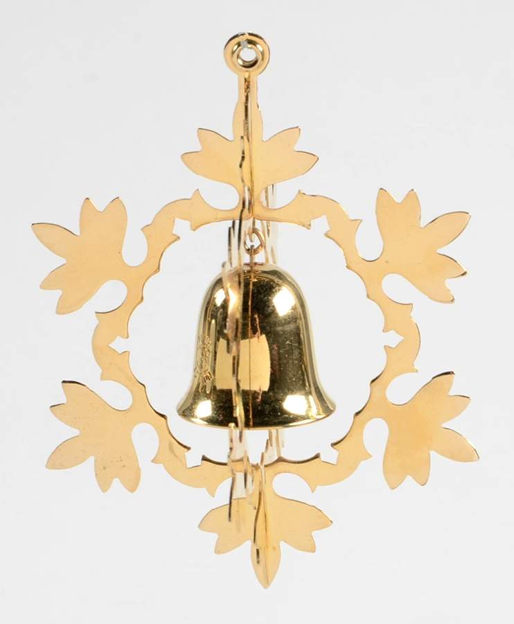 Snowflake & Bell Ornament Gold - Boxed by Reed & Barton-1
