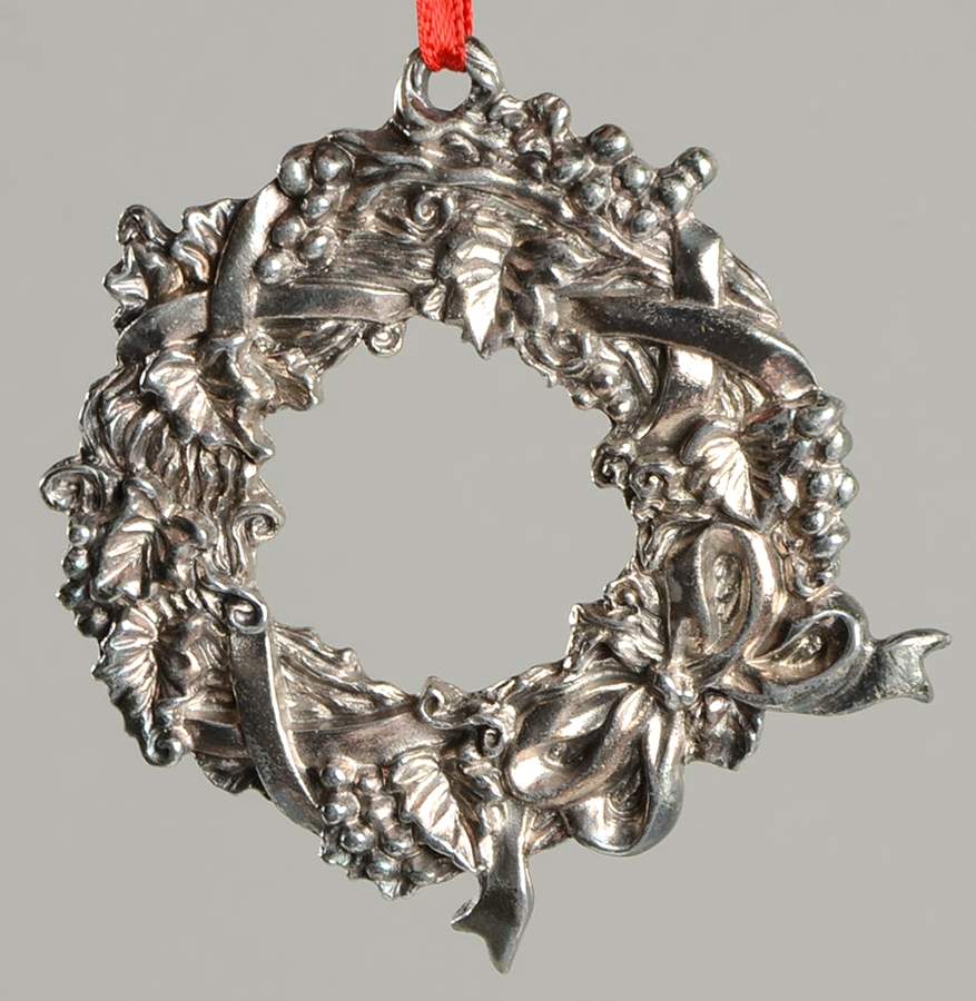 Christmas Wreath Ornament Grape Leaf - Boxed by Reed & Barton-1