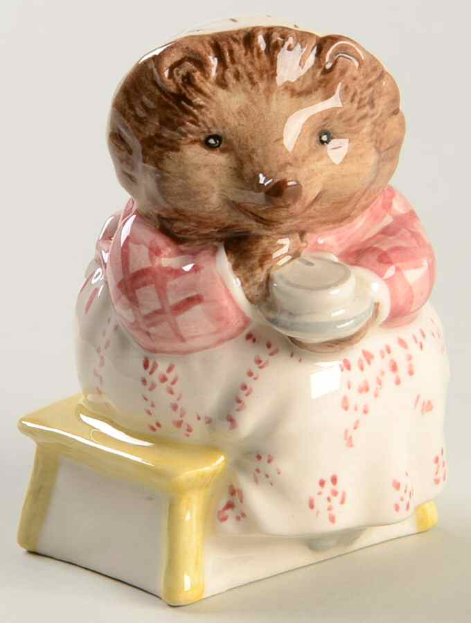 Beatrix Potter Backstamp 10 Mrs Tiggy Winkle Takes Tea  - Boxed by Royal Doulton-1