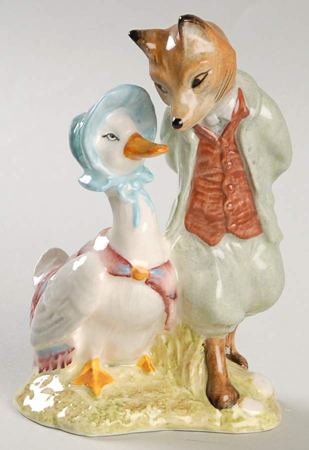 Beatrix Potter Backstamp 6 Jemima Puddleduck & Foxy Whiskered Gentl - Boxed by Royal Doulton-1