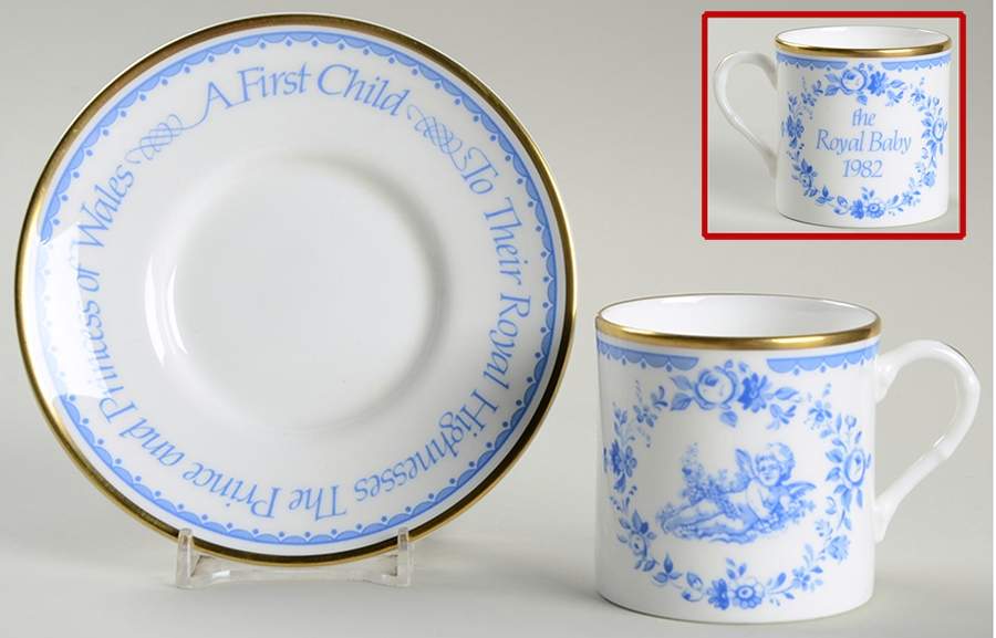 Royal Worcester Royalty Giftware Prince William-Birth Demitasse Set - No Box by Royal Worcester-1