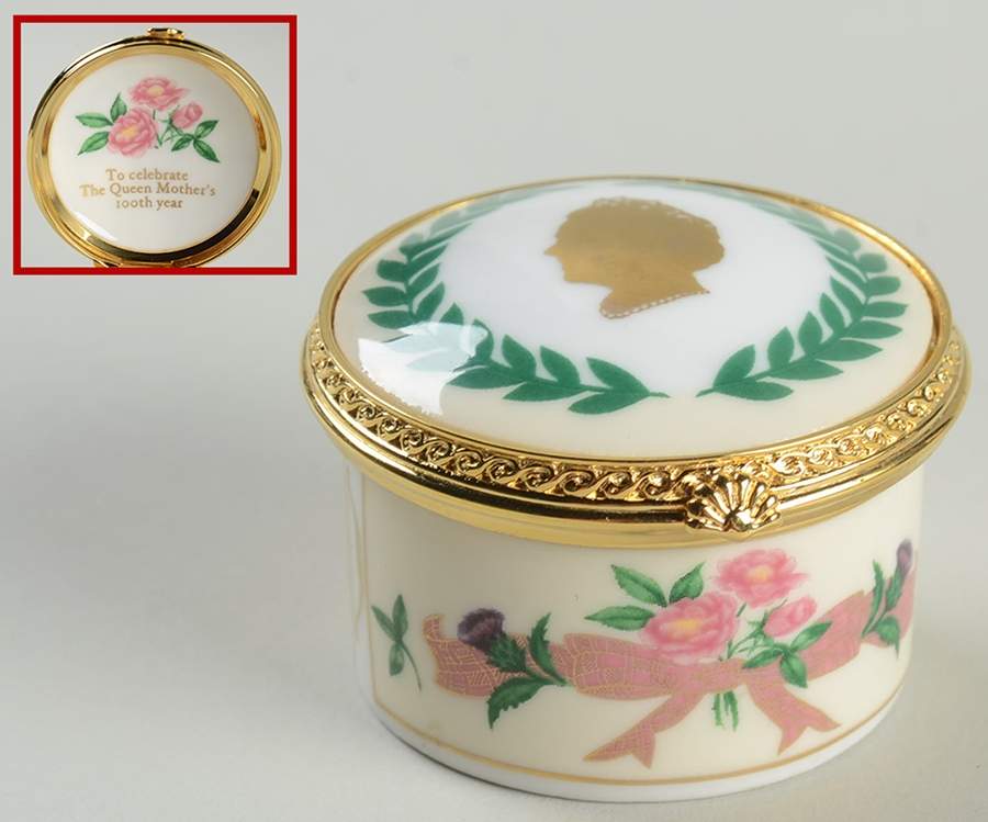 Royal Worcester Royalty Giftware Queen Mother 100th Birthday Box - Boxed by Royal Worcester-1